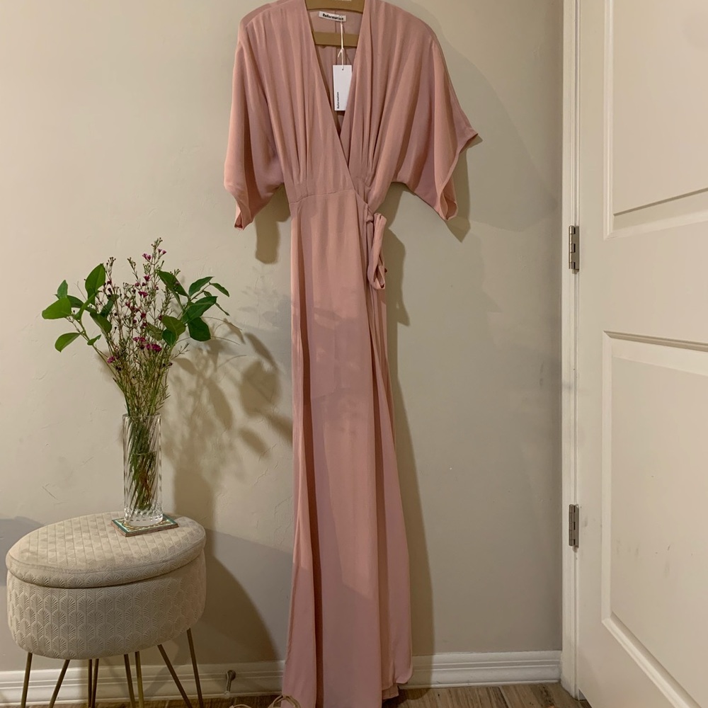 Reformation Winslow Dress in the color Blush, size small.